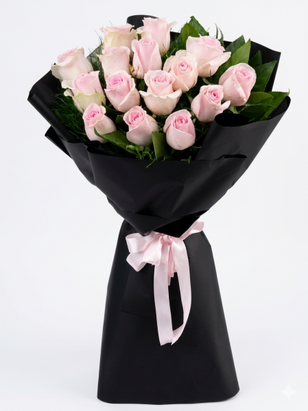 PUDRA PEMBE İTHAL 10 GÜL BUKETİ